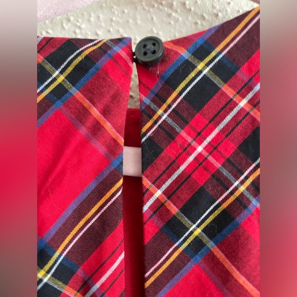 J Crew Toddler Girl Crewcuts Size 2T Tartan Plaid Ruffle Christmas Dress - Picture 2 of 14